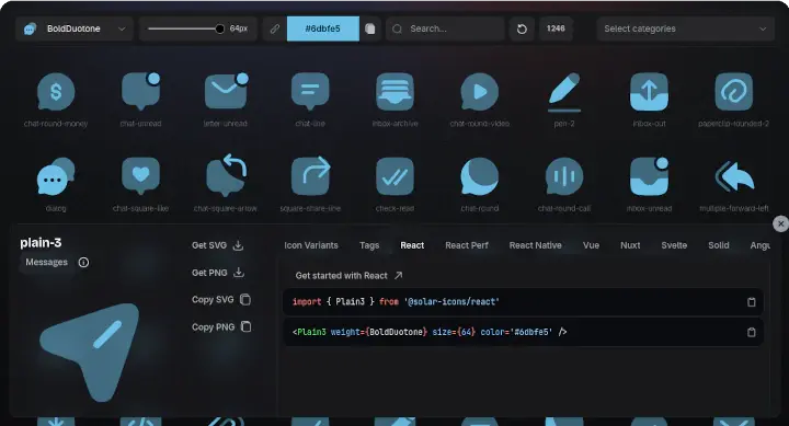 Solar Icons Explorer Dark Mode